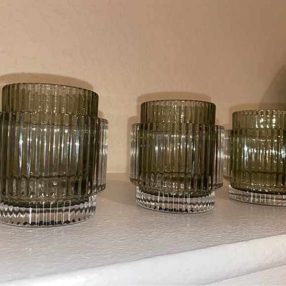 3 Candle Glass Holders - Picture 3 of 7